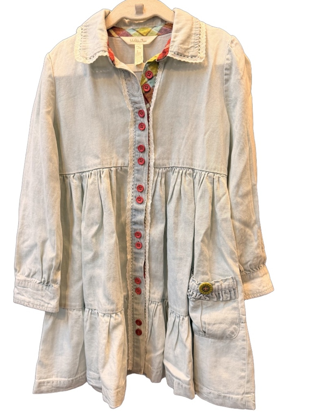 Matilda Jane Girls' Dress Size 6 Chambray-Style Button-Front Empire Waist w/Tags